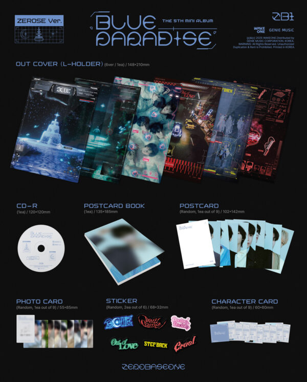 ZEROBASEONE – 5th mini album [BLUE PARADISE] (ZEROSE Ver.) (Doctor! Doctor!) (out of love) (cruel) (devil game) (step back) kaeguli kpop shop albums and merchandise