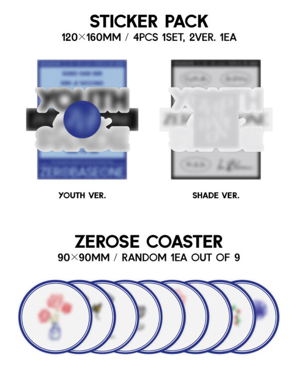 ZEROBASEONE - YOUTH IN THE SHADE (1ST MINI ALBUM) (YOUTH) (shade) kaeguli kpop shop albums and merchandise