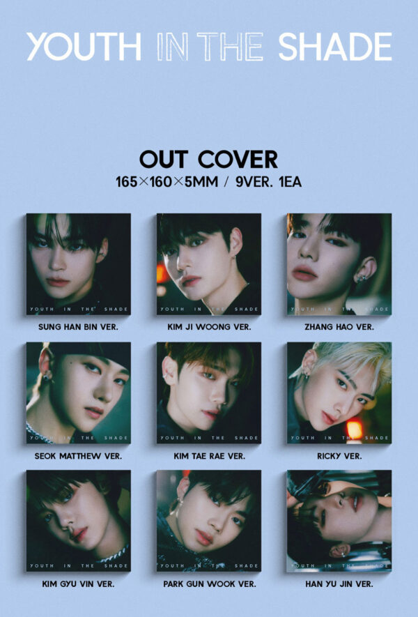 ZEROBASEONE - YOUTH IN THE SHADE (1ST MINI ALBUM) [DIGIPACK VER.] sng hanbin kim ji woong zhang hao seok matthew kim ttae rae ricky ki gyu vin park gun wook han yu jin kaeguli kpop shop albums and merchandise