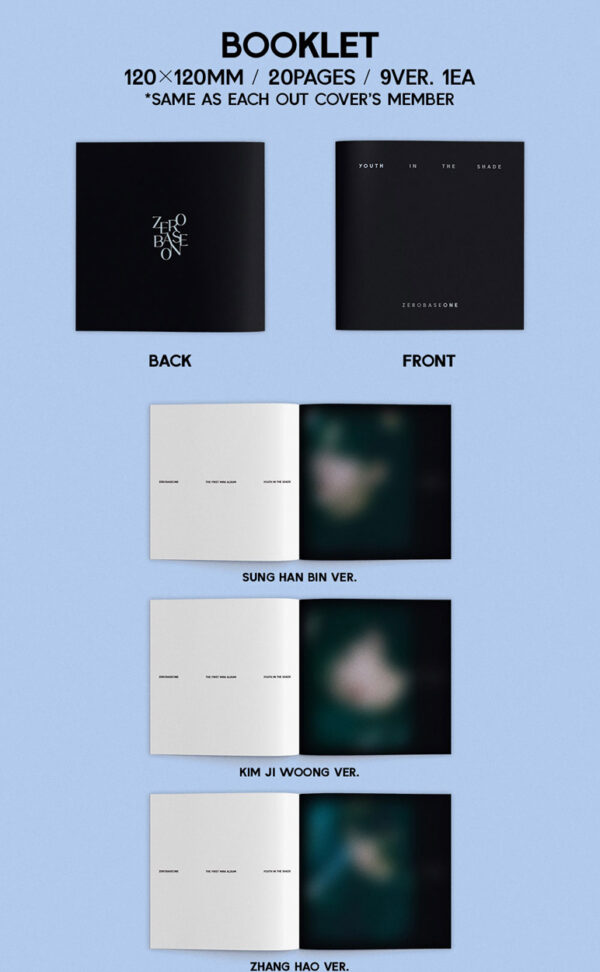 ZEROBASEONE - YOUTH IN THE SHADE (1ST MINI ALBUM) [DIGIPACK VER.] sng hanbin kim ji woong zhang hao seok matthew kim ttae rae ricky ki gyu vin park gun wook han yu jin kaeguli kpop shop albums and merchandise