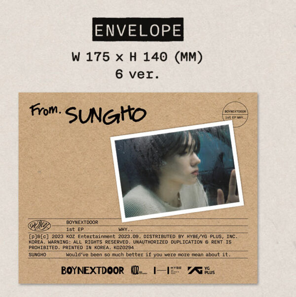 BOYNEXTDOOR - 1ST MINI ALBUM [WHY..] (LETTER Ver.) kaeguli kpop shop albums and merchandise