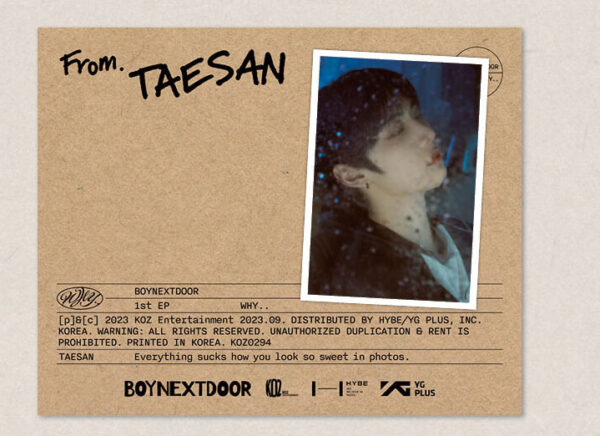 BOYNEXTDOOR - 1ST MINI ALBUM [WHY..] (LETTER Ver.) kaeguli kpop shop albums and merchandise