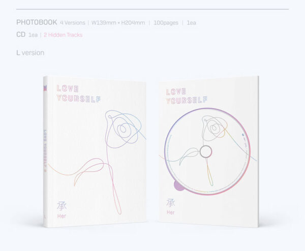 BTS - 5TH MINI ALBUM [LOVE YOURSELF 承 'Her'] (E Ver.) (L ver.) (o ver.) (v ver.) kaeguli kpop album and merchandise