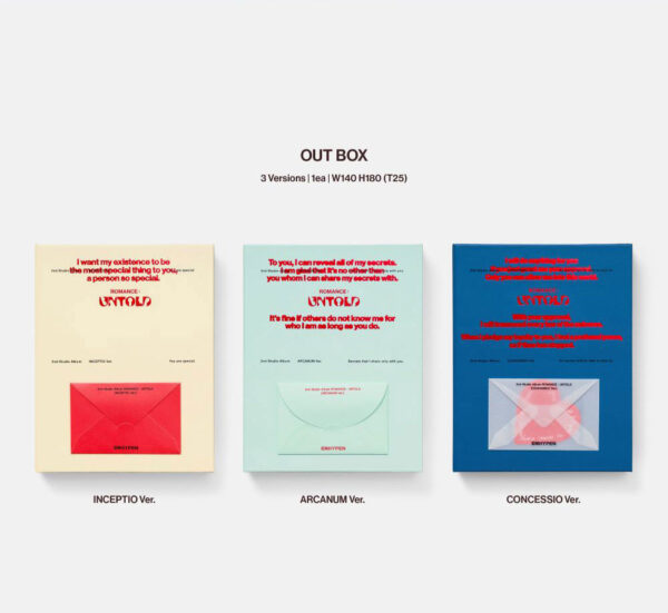 ENHYPEN - ROMANCE : UNTOLD (CONCESSIO Ver.) (arcanum ver.) (inceptio ver.) kaegui kpop shop albums and merchandise
