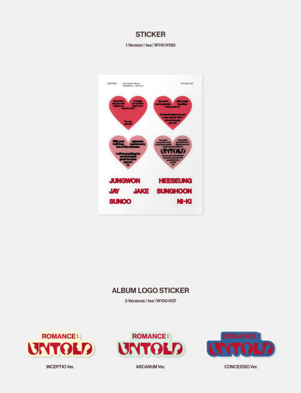 ENHYPEN - ROMANCE : UNTOLD (CONCESSIO Ver.) (arcanum ver.) (inceptio ver.) kaegui kpop shop albums and merchandise
