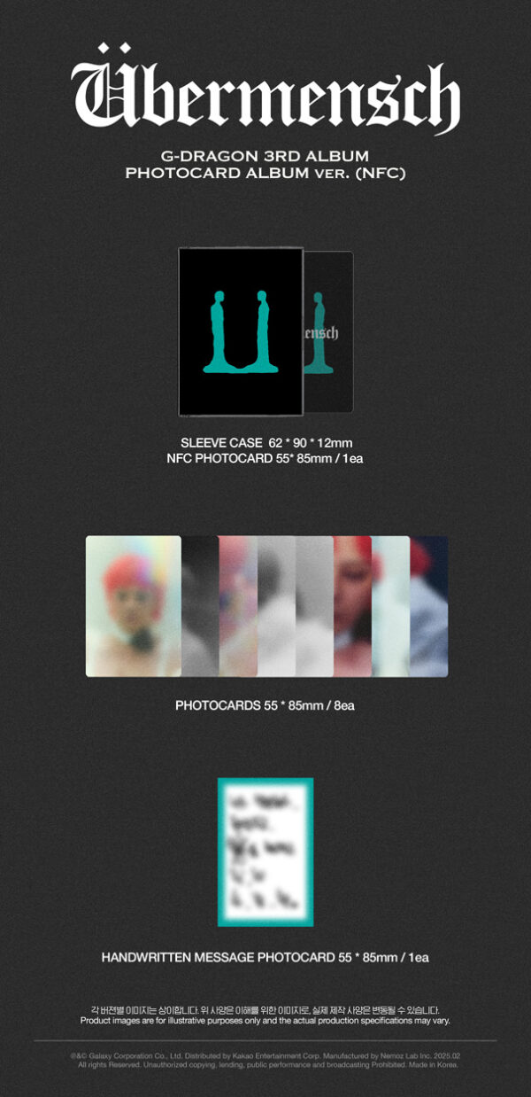G-DRAGON - 3rd mini album [Ubermensch] (PHOTOCARD ALBUM ver.) kaeguli kpop shop albums and merchandise