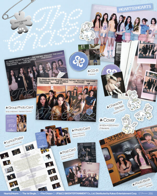 Hearts2Hearts - 1st single album [The Chase] (Photobook Ver.) (A Ver.) (b ver.) kaeguli kapop shop albums and merchandise