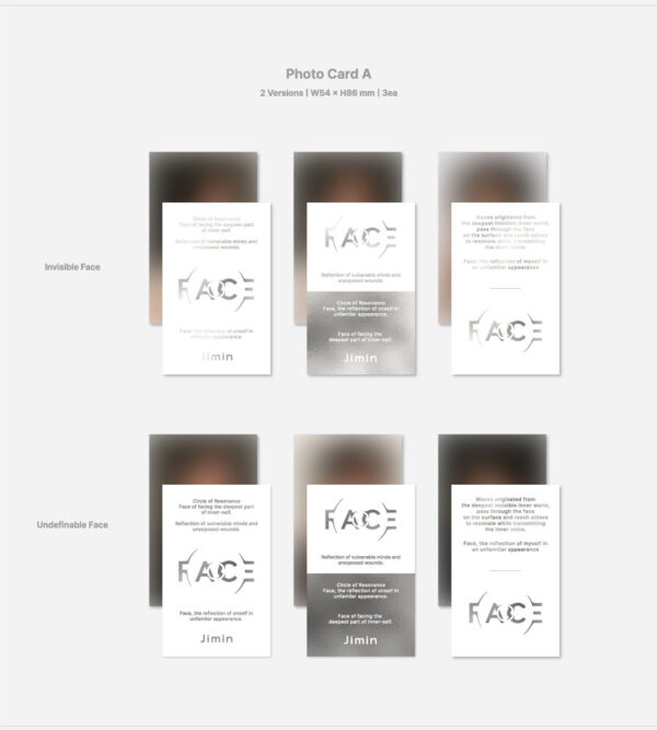 JIMIN (BTS) – 1ST SOLO ALBUM [FACE] (INVISIBLE FACE Ver.) (undefinable face ver) kaeguli kpop album and merchandise