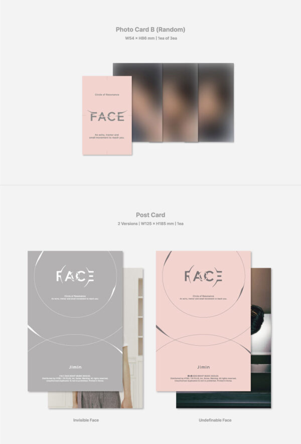 JIMIN (BTS) – 1ST SOLO ALBUM [FACE] (INVISIBLE FACE Ver.) (undefinable face ver) kaeguli kpop album and merchandise