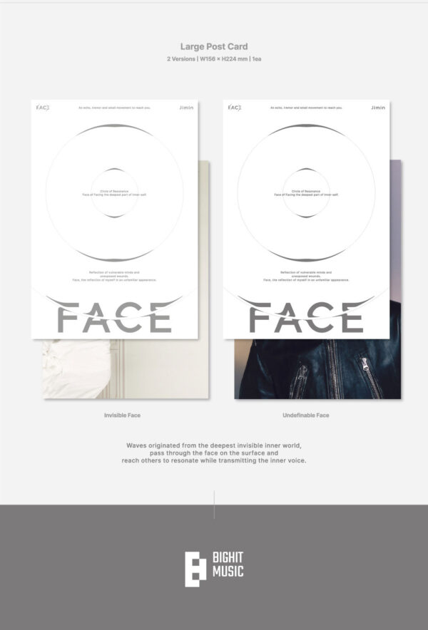 JIMIN (BTS) – 1ST SOLO ALBUM [FACE] (INVISIBLE FACE Ver.) (undefinable face ver) kaeguli kpop album and merchandise