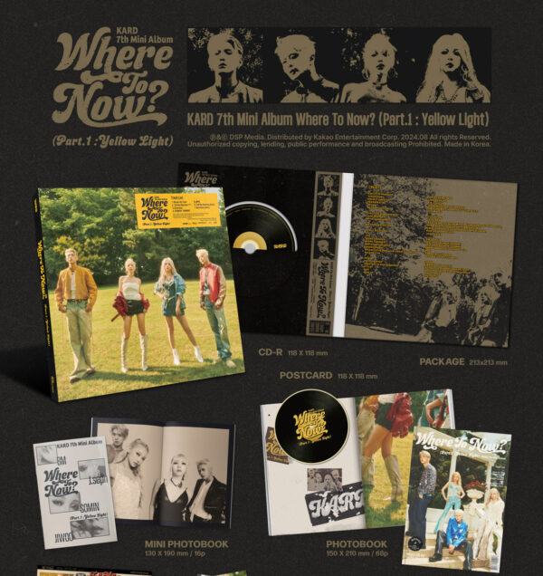 KARD - 7TH MINI ALBUM [Where To Now? (Part.1 : Yellow Light)] kaeguli kpop shop albums and merchandise