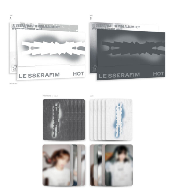 LE SSERAFIM - 5th mini album 'HOT' (Weverse Albums ver.) (A Ver.) (b ver.) kaeguli kapop shop albums and merchandise