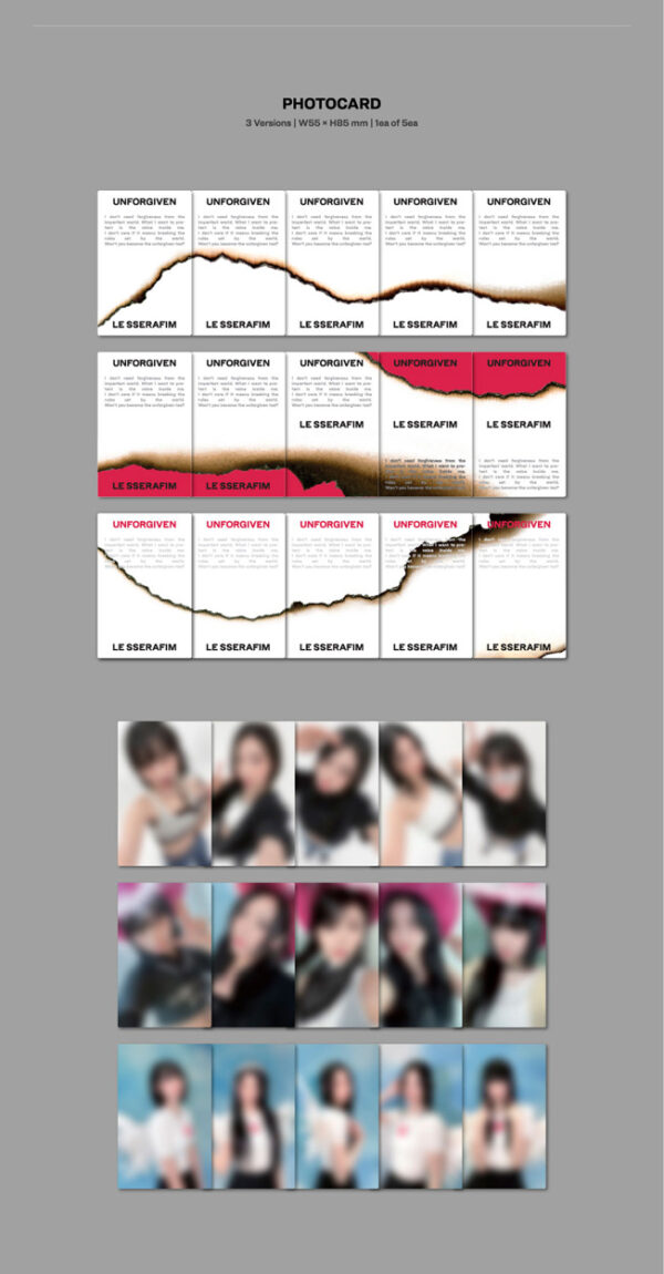 LE SSERAFIM - 1st Studio Album [UNFORGIVEN] (BLOODY ROSE Ver.) (dusty rose ver.) kaeguli kpop album and merchandise