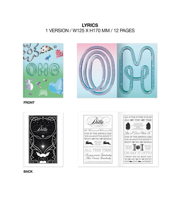 NewJeans - 1st Single Album [OMG] Message Card Ver. (newjeans) (minji) ( hanni) ( danielle) (haerin) 9 hyein) kaeguli kpop shop albums and merchandise