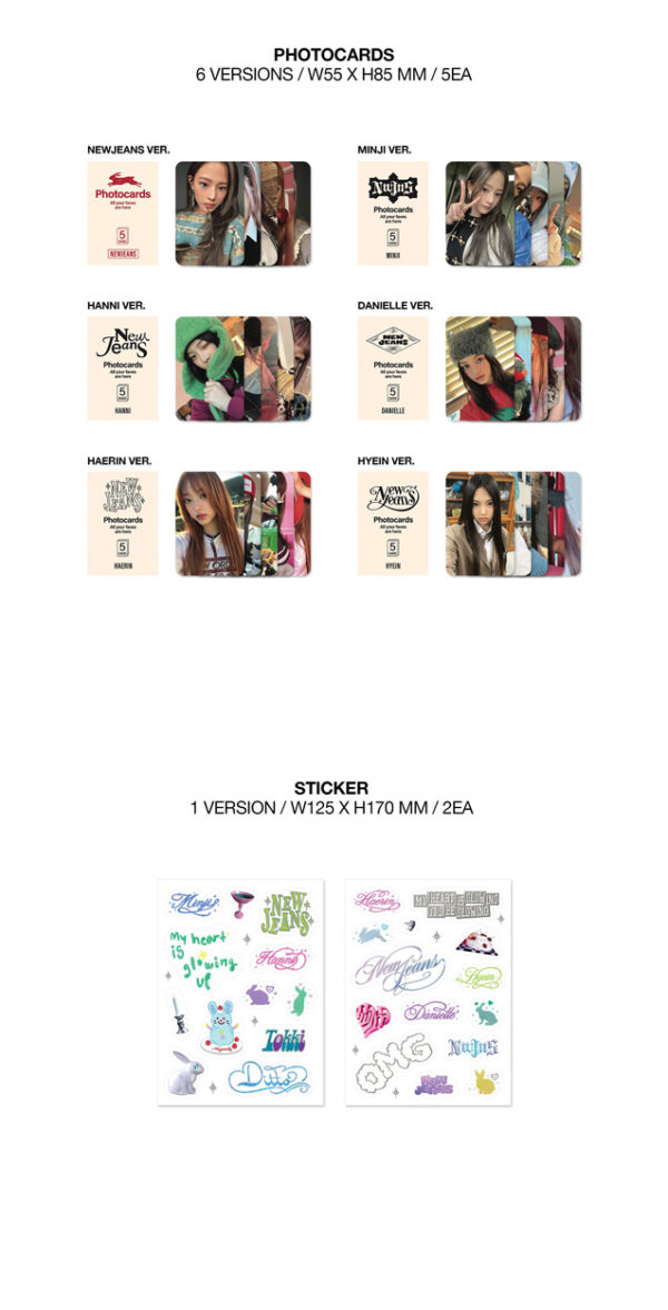 NewJeans - 1st Single Album [OMG] Message Card Ver. (newjeans) (minji) ( hanni) ( danielle) (haerin) 9 hyein) kaeguli kpop shop albums and merchandise