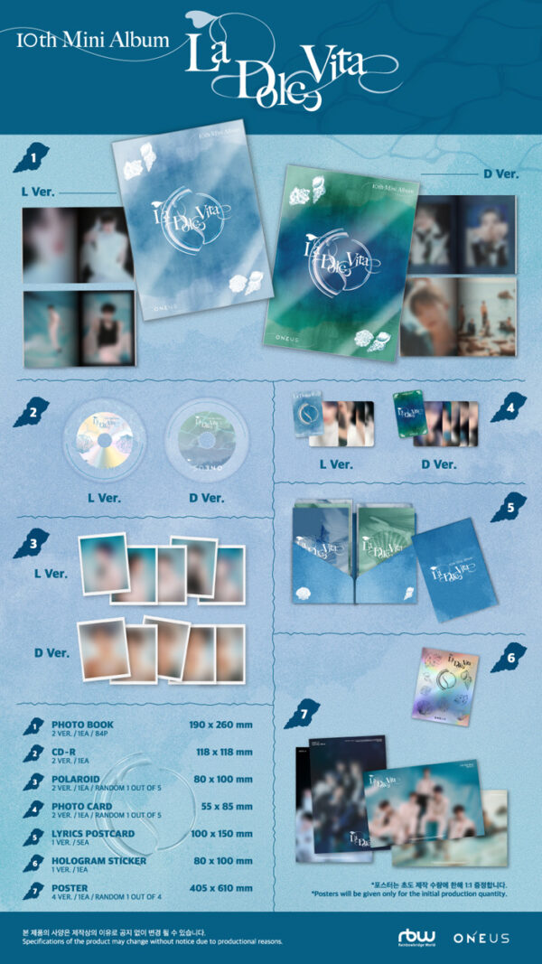 ONEUS - 10TH MINI ALBUM [La Dolce Vita] (Main Ver.) (D) (L) kaeguli kpop shop albums and merchandise
