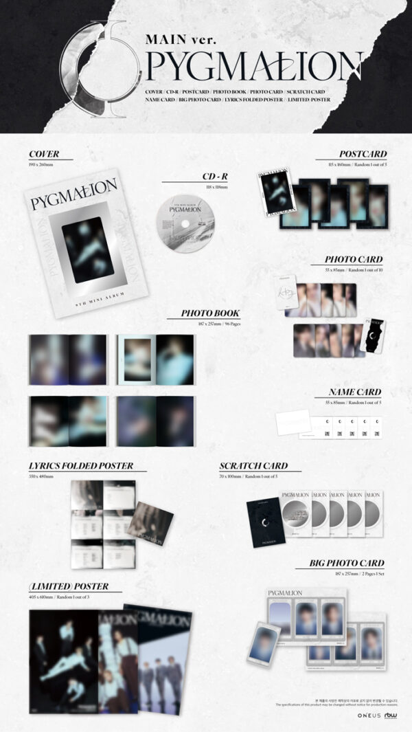 ONEUS - 9th Mini Album [PYGMALION] (MAIN Ver.) kaeguli kpop shop albums and merchandise