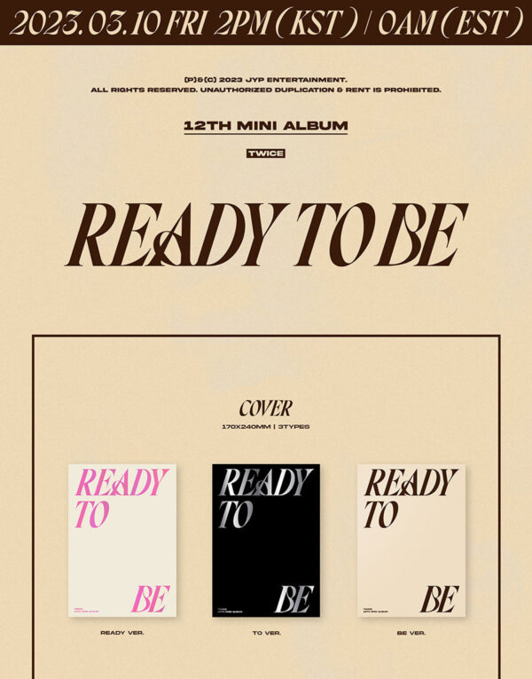 TWICE - 12TH MINI ALBUM [READY TO BE] (ready (pink)) (to (black)) (be (brown)) kaeguli kpop shop albums and merchandise