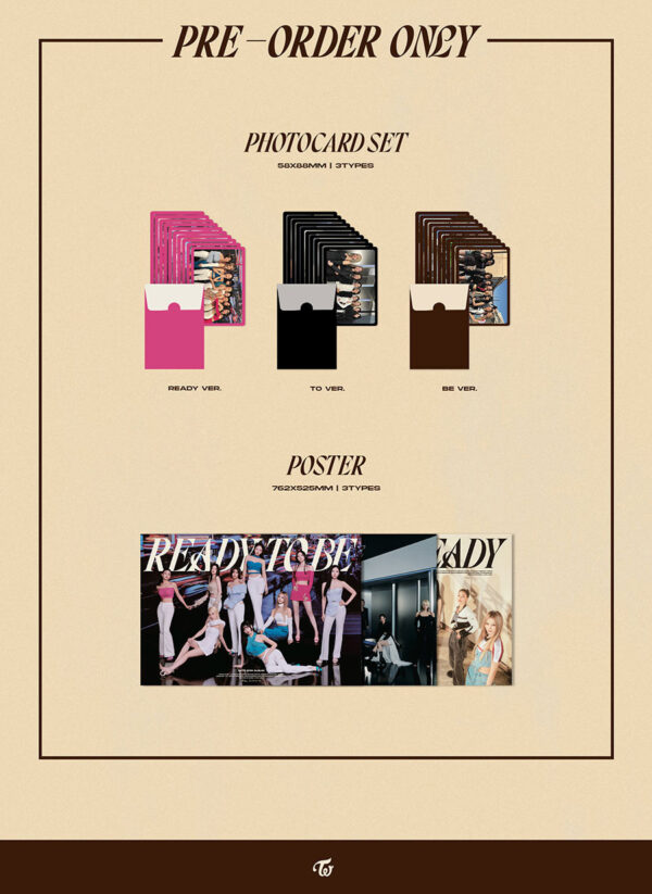 TWICE - 12TH MINI ALBUM [READY TO BE] (ready (pink)) (to (black)) (be (brown)) kaeguli kpop shop albums and merchandise