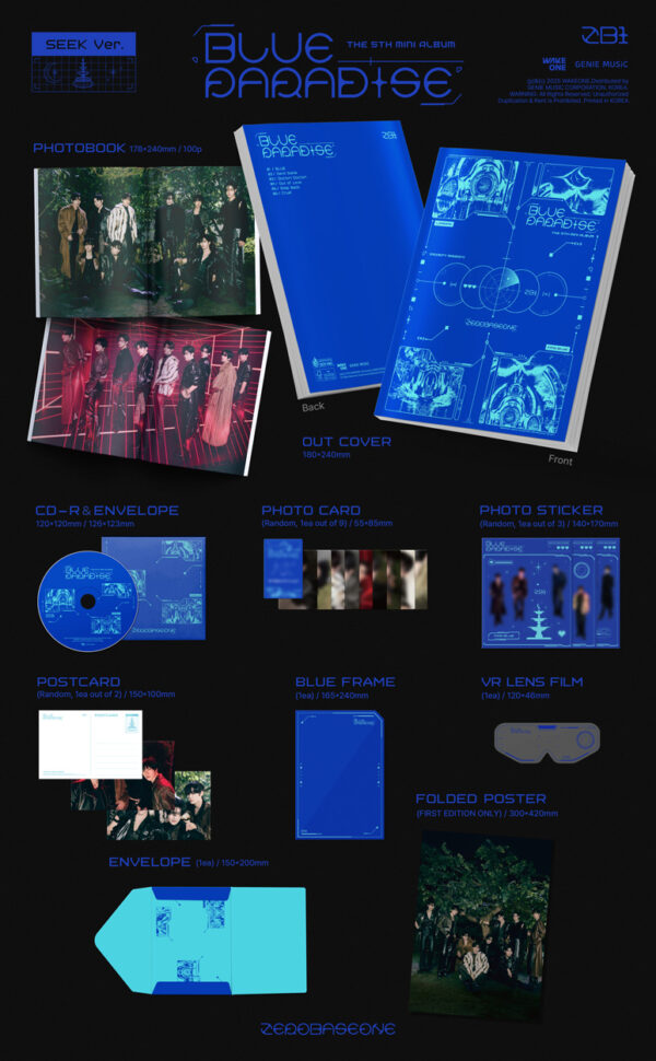 ZEROBASEONE - 5th mini album [BLUE PARADISE] (SEEK) (hide) kaeguli kpop shop albums and merchandise