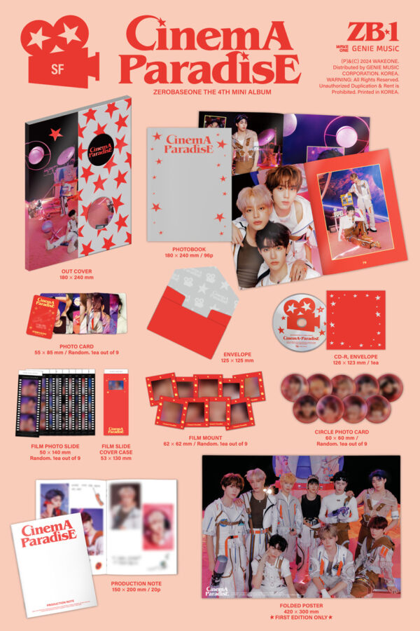 ZEROBASEONE - 4TH MINI ALBUM [CINEMA PARADISE] (romance ver.) (sf ver.) kaeguli kpop album and merchandise
