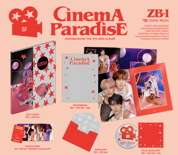 ZEROBASEONE - 4TH MINI ALBUM [CINEMA PARADISE] (romance ver.) (sf ver.) kaeguli kpop album and merchandise
