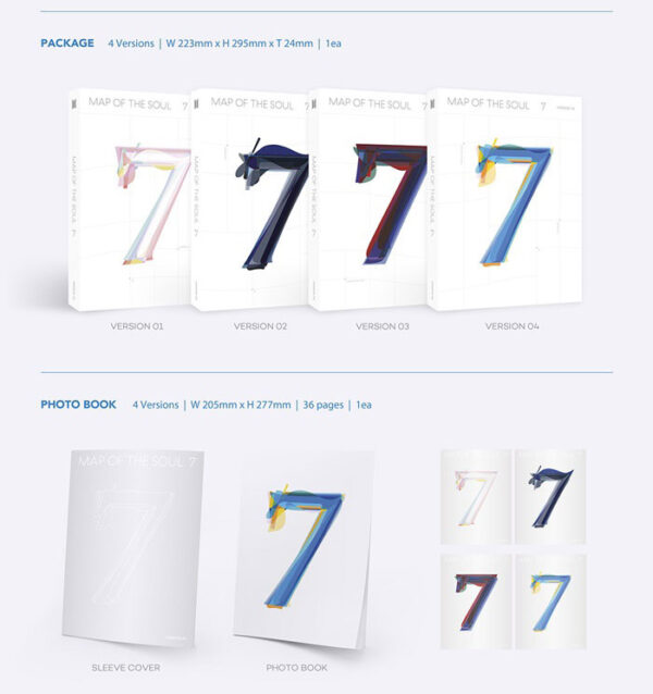 BTS - 4TH ALBUM [MAP OF THE SOUL : 7] (VERSION 4) (version 1) (version 2) (version 3) kaeguli kpop shop albums and merchandise
