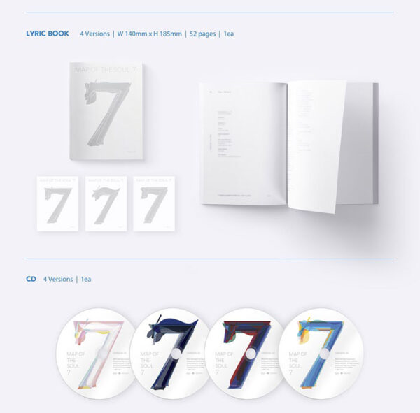 BTS - 4TH ALBUM [MAP OF THE SOUL : 7] (VERSION 4) (version 1) (version 2) (version 3) kaeguli kpop shop albums and merchandise