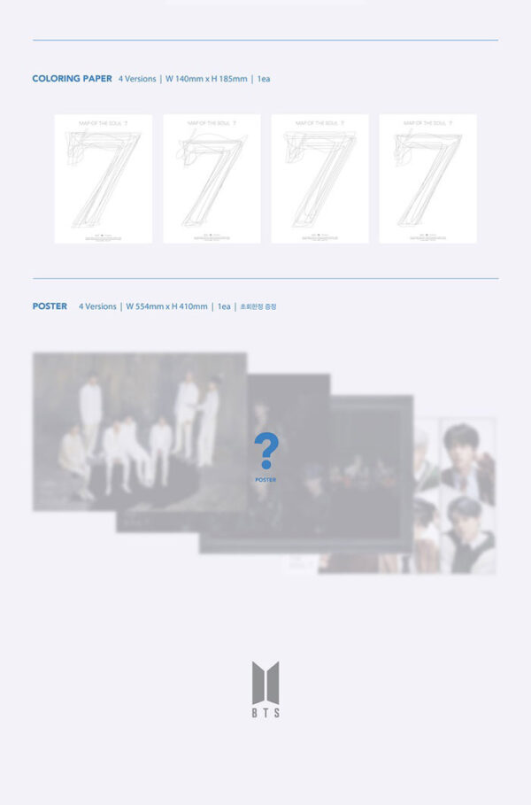 BTS - 4TH ALBUM [MAP OF THE SOUL : 7] (VERSION 4) (version 1) (version 2) (version 3) kaeguli kpop shop albums and merchandise