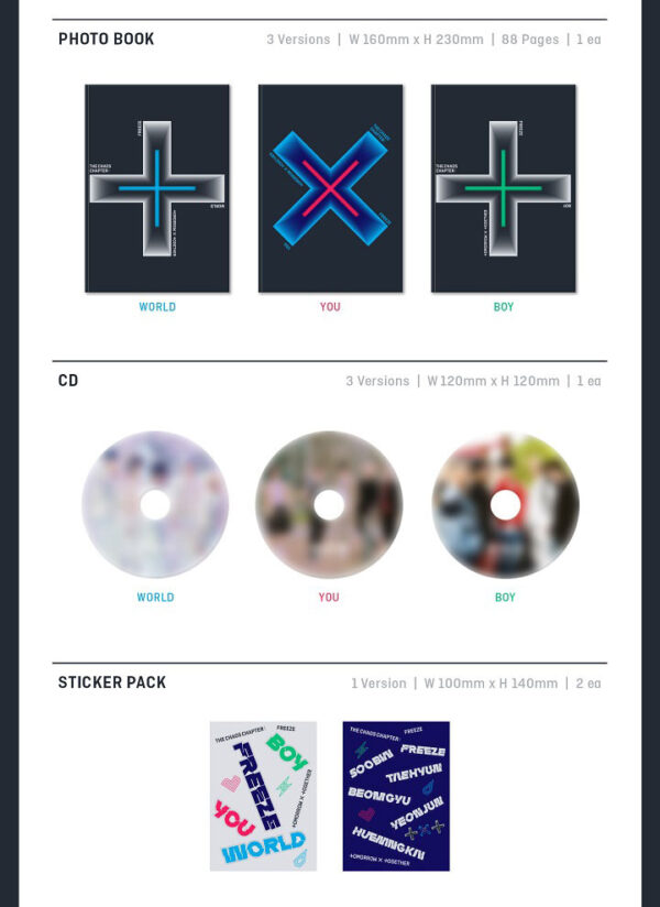 TXT - 2ND ALBUM [THE CHAOS CHAPTER : FREEZE] (Boy Ver.) (you ver.) ( world ver.) kaeaguli kpopshop albums and merchandise