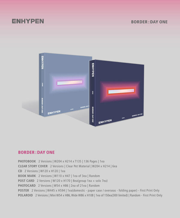 ENHYPEN - 1ST MINI ALBUM [BORDER : DAY ONE] (DUSK Ver.) (dawn ver.) kaeaguli kpop shop albums and merchandise