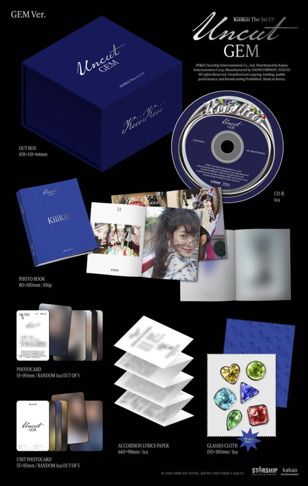 KiiiKiii - 1st mini album [UNCUT GEM] (GEM ver.) (LIMITED VER.) kaeaguli kpopshop albums and merchandise