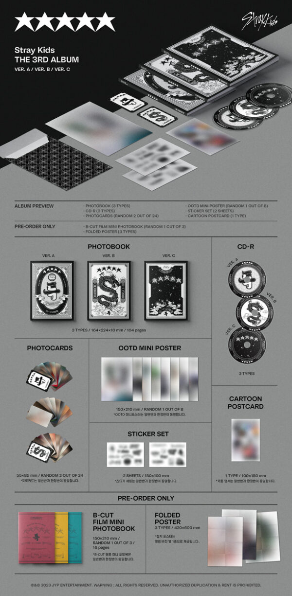 Stray Kids - 3rd Album [★★★★★ (5-STAR)] (A ver.) (b ver.)kaeguli kpop shop albums and merchandise