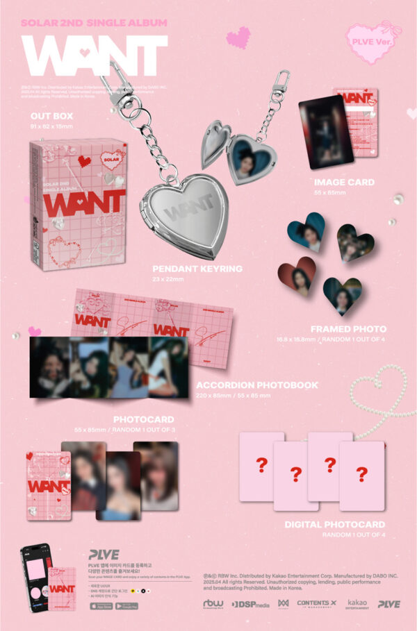 SOLAR (MAMAMOO) - 2nd Single Album [WANT] (PLVE Ver.) kaeguli kpop shop albums and merchandise