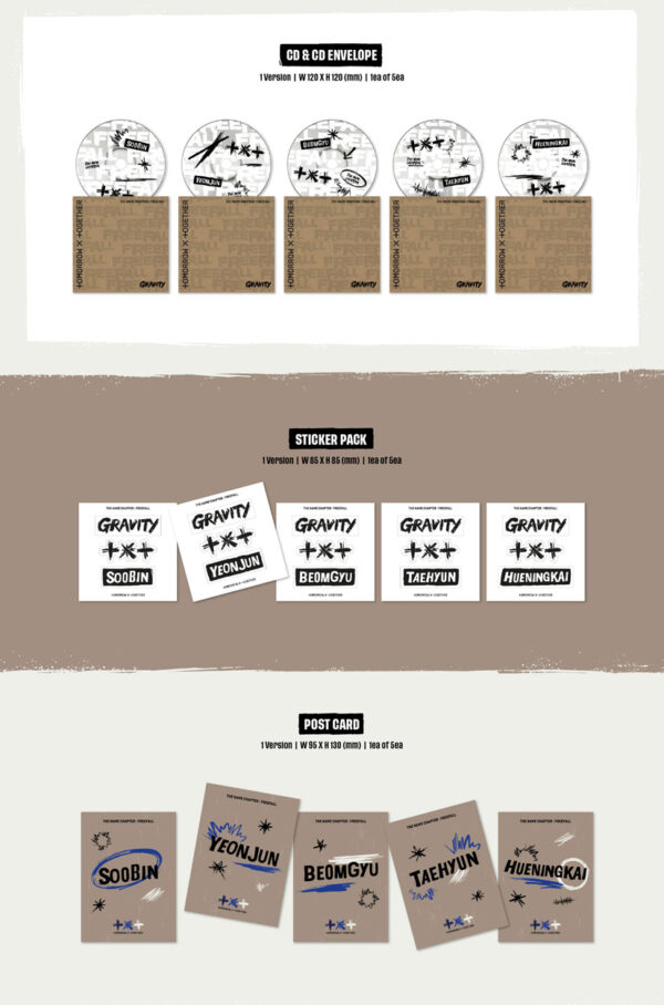 TOMORROW X TOGETHER - 3RD ALBUM [THE NAME CHAPTER : FREEFALL] (GRAVITY Ver.) kaeaguli kpopshop albums and merchandise