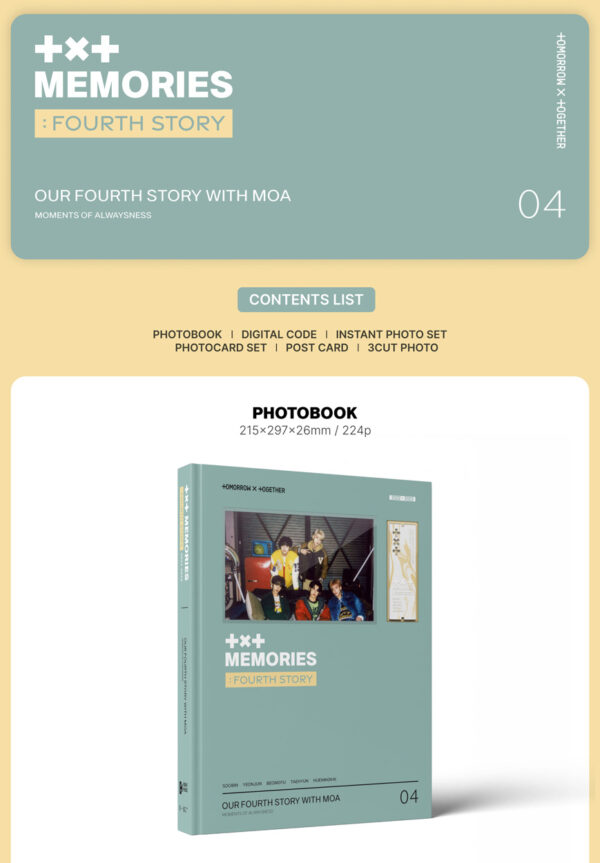 TOMORROW X TOGETHER (TXT) - TOMORROW X TOGETHER MEMORIES : FOURTH STORY kaeaguli kpopshop albums and merchandise