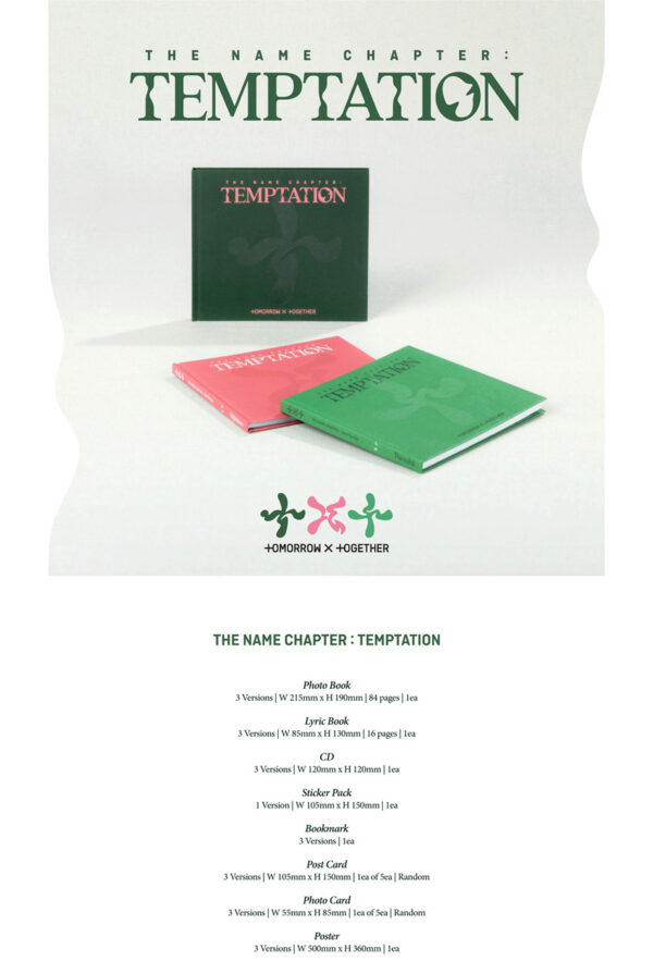 TOMORROW X TOGETHER (TXT) - THE NAME CHAPTER : TEMPTATION (DAYDREAM Ver.) (nightmare ver.) (farewell ver.) kaeaguli kpop shop albums and merchandise