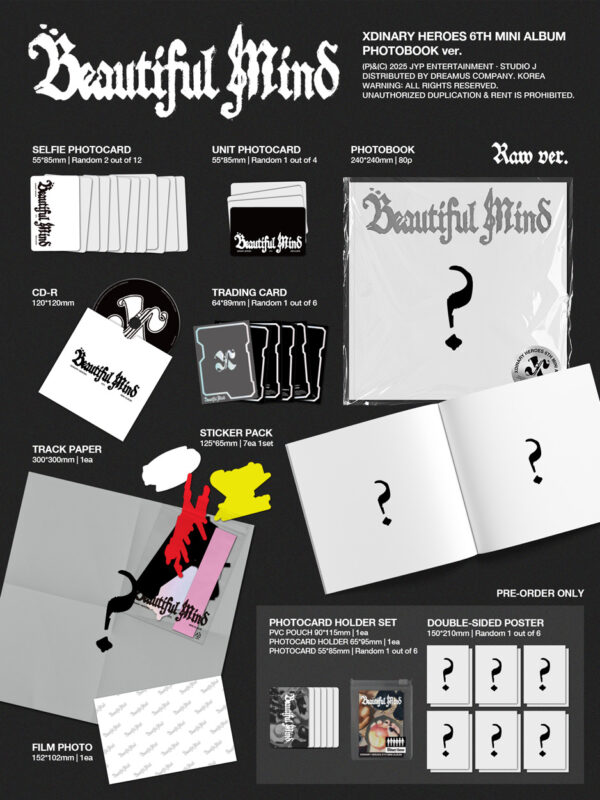 Xdinary Heroes - 6th mini album [Beautiful Mind] (Photobook Ver.) (RAW Ver.) (fallen ver.) kaeaguli kpop shop albums and merchandise