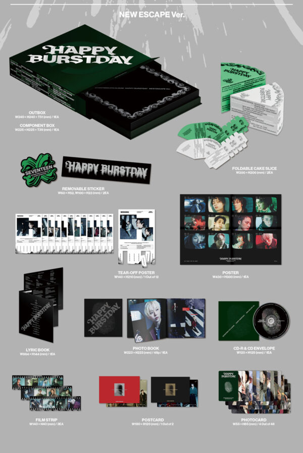 SEVENTEEN 5th Album ‘HAPPY BURSTDAY’ (new escape) (new myself) (new burstday) kaeguli kpop shop albums and merchandise