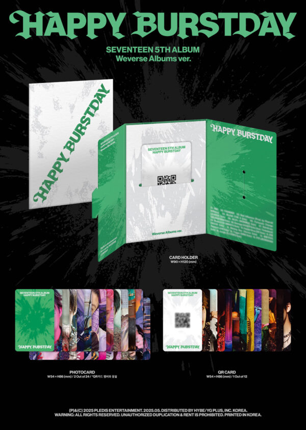 SEVENTEEN 5th Album ‘HAPPY BURSTDAY’ Weverse Albums ver. kaeguli kpop shop albums and merchandise