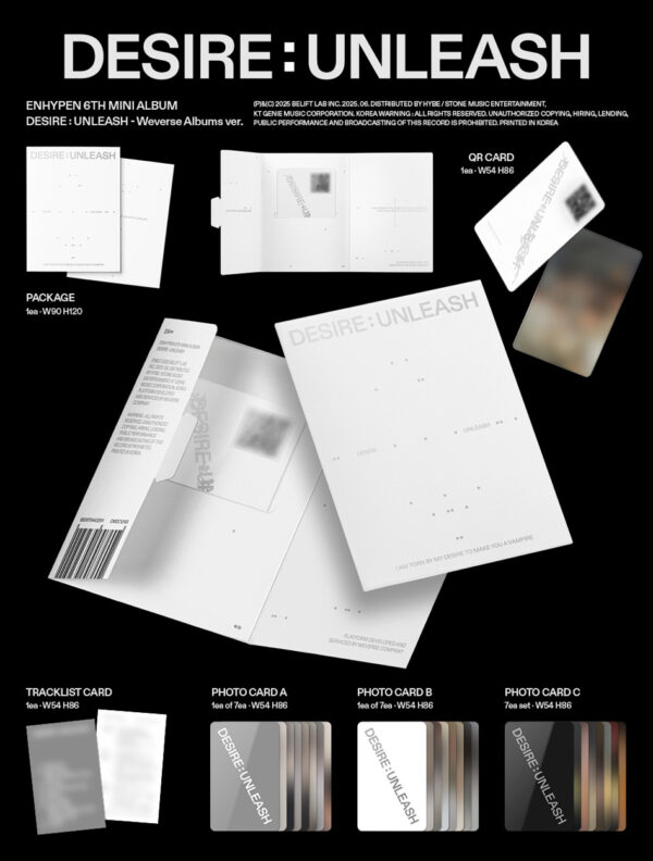 ENHYPEN 6th Mini Album ‘DESIRE : UNLEASH’ (Weverse Albums ver.) kaeguli kpop shop albums and merchandise