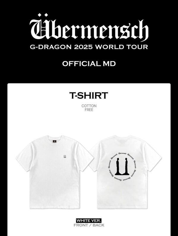 G-DRAGON - OFFICIAL MD [2025 WORLD TOUR IN KOREA] T-SHIRT (BLACK VER.) (white ver.) kaeguli kpop shop albums and merchandise