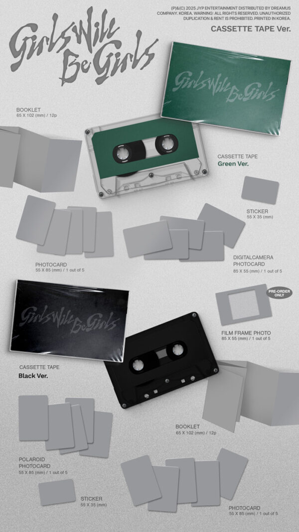 ITZY - [Girls Will Be Girls] (Cassette Tape Ver.) (2 TYPES Random) kaeguli kpop shop albums and merchandise