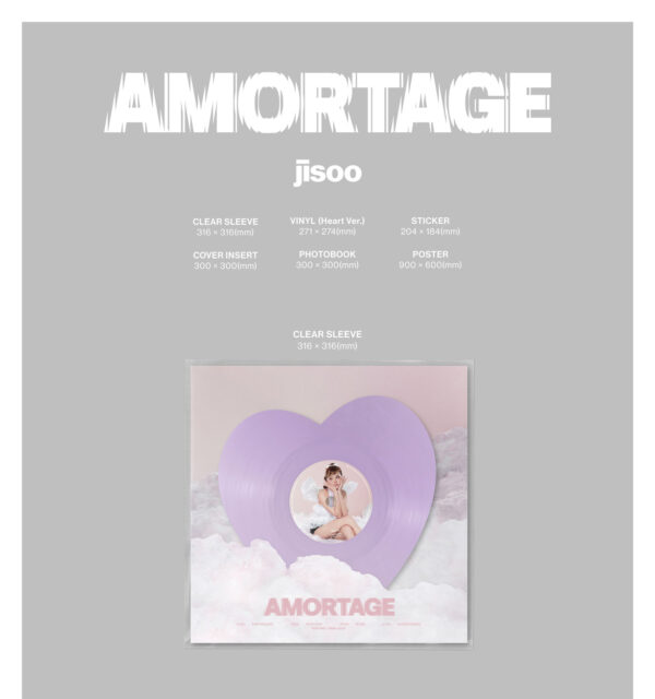 JISOO - mini album [AMORTAGE] (Vinyl) (Heart ver.) kaeguli kpop shop albums and merchandise