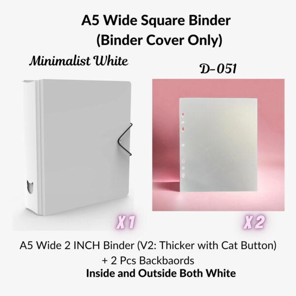 K-KEEP [A5 Wide] - [2 inch] - [Minimalist Series] - The Most Comprehensive and Largest A5 Binder Specially Designed for Kpop Collector - Minimal White kaeguli kpop shop albums and merchandise