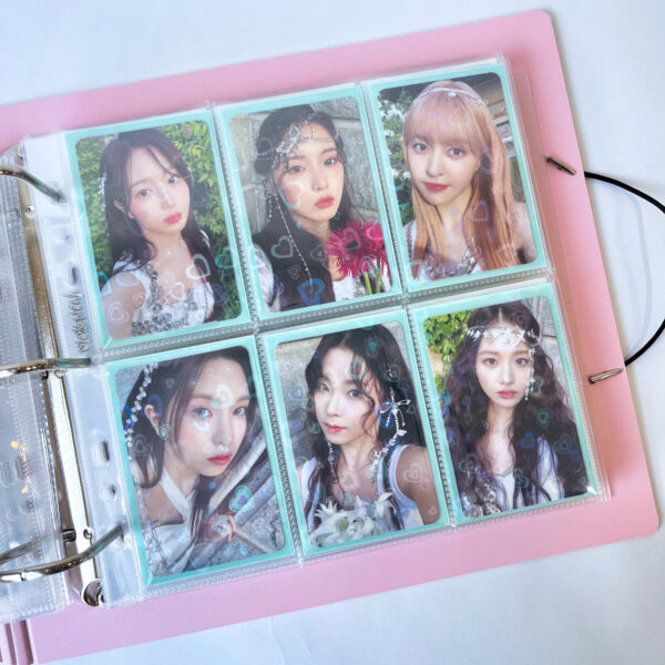 K-KEEP [A5 Extra-Wide] - 6 Pocket Slim 63x93mm - [For Perfect Fit 61x91mm Double Sleeve] Single Sided Premium Binder Pages No Flap- 7 Holes (25 Pages) kaeguli kpop shop albums and merchandise