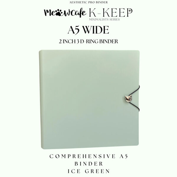 K-KEEP [A5 Wide] - [2 inch] - [Minimalist Series] - The Most Comprehensive and Largest A5 Binder Specially Designed for Kpop Collector - Ice Green kaeguli kpop shop albums and merchandise