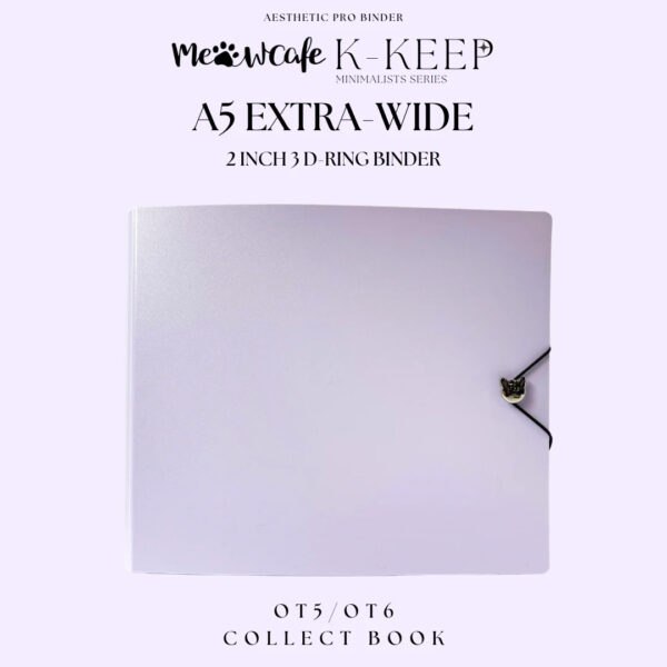 K-KEEP [A5 Extra-Wide] Binder [V2]- [2 inch] - [Minimalist Series] OT5/OT6" Collector Binder 6 Pocket Binder - Minimalist Series - Thicker and Tasty - Minimal Purple