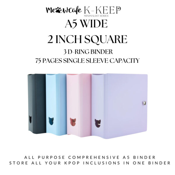 K-KEEP [A5 Extra-Wide] Binder [V2]- [2 inch] - [Minimalist Series] OT5/OT6" Collector Binder 6 Pocket Binder - Minimalist Series - Thicker and Tasty - Minimal Purple icy pink icy bue minimalice grean kaeguli kpop shop albums and merchandise