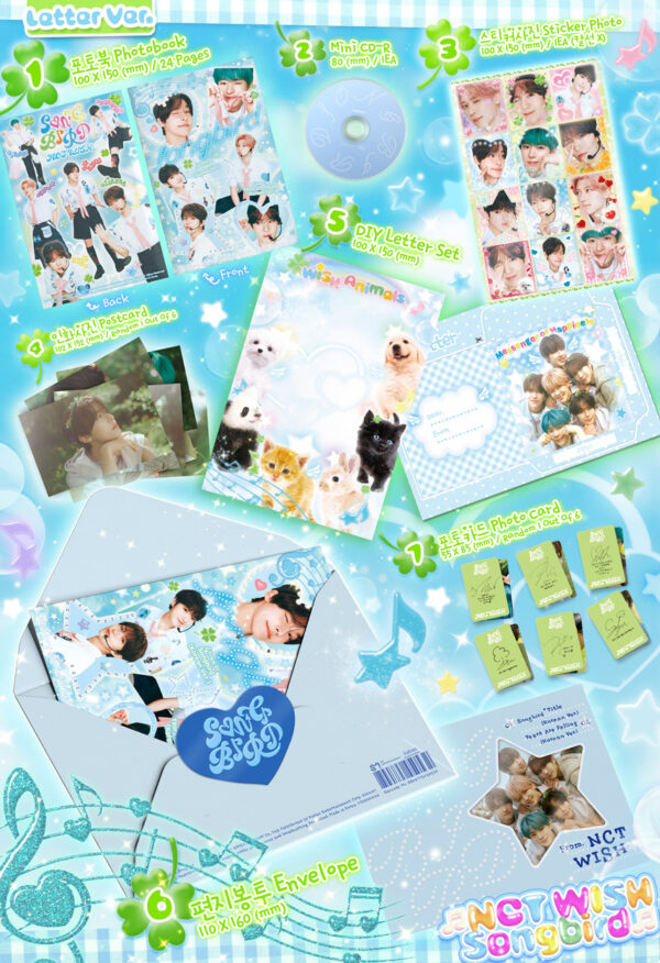 NCT WISH - 2ND SINGLE ALBUM [Songbird] (Letter Ver.) kaeguli kpop shop albums and merchandise